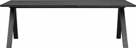 Spisebord Rowico Carradale V-ben 220Ã100 cm sort massiv FSC-certificeret eg og metal